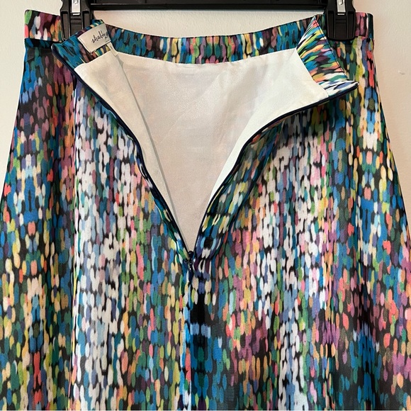 Shabby Apple Maxi Skirt Mosaic Print Chiffon Layered - Picture 10 of 13